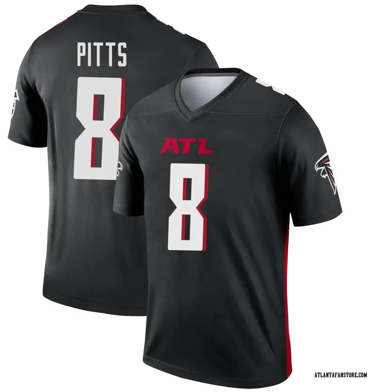 Kyle Pitts Atlanta Falcons Youth Black Name & Number Logo T-Shirt 