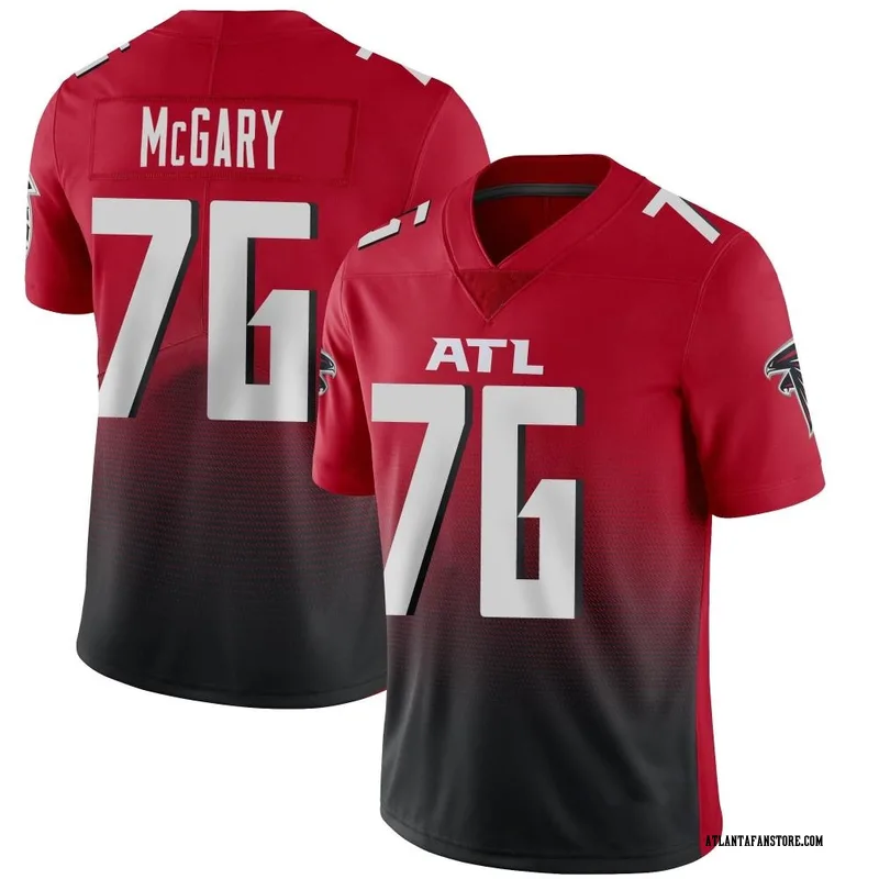 Men's Atlanta Falcons #76 Kaleb McGary Red 100th Season Limited