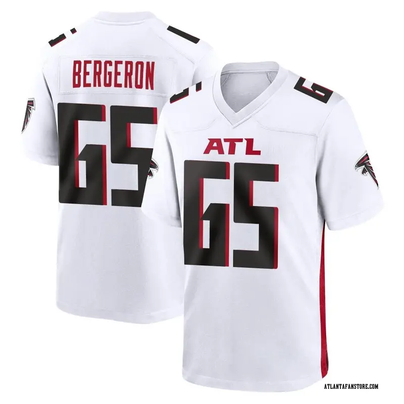 Matthew Bergeron Men's Nike White Atlanta Falcons Custom Game Jersey Size: 3XL